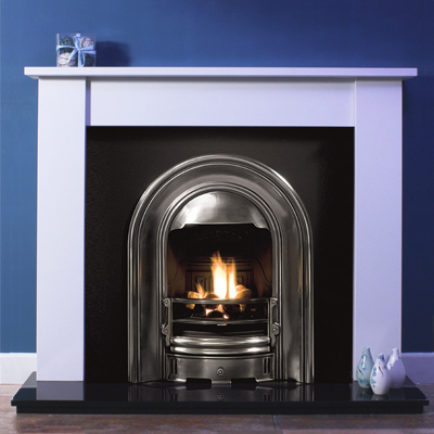 Oxford Marble Fireplace with Sutton Cast Iron Arch Insert